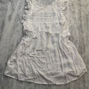 LOFT Ivory Ruffled Top